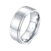 Brushed Silver Unisex Titanium Wedding Band-Evani Naomi Jewelry