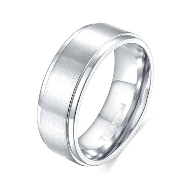 Brushed Silver Unisex Titanium Wedding Band-Evani Naomi Jewelry