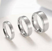 Brushed Silver Unisex Titanium Wedding Band-Evani Naomi Jewelry