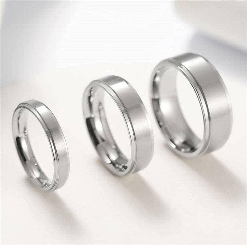 Brushed Silver Unisex Titanium Wedding Band-Evani Naomi Jewelry