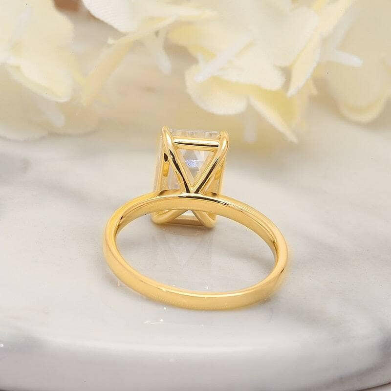Classic 18k Yellow Gold 4.0 Ct Emerald Cut Diamond Engagement Ring-Evani Naomi Jewelry