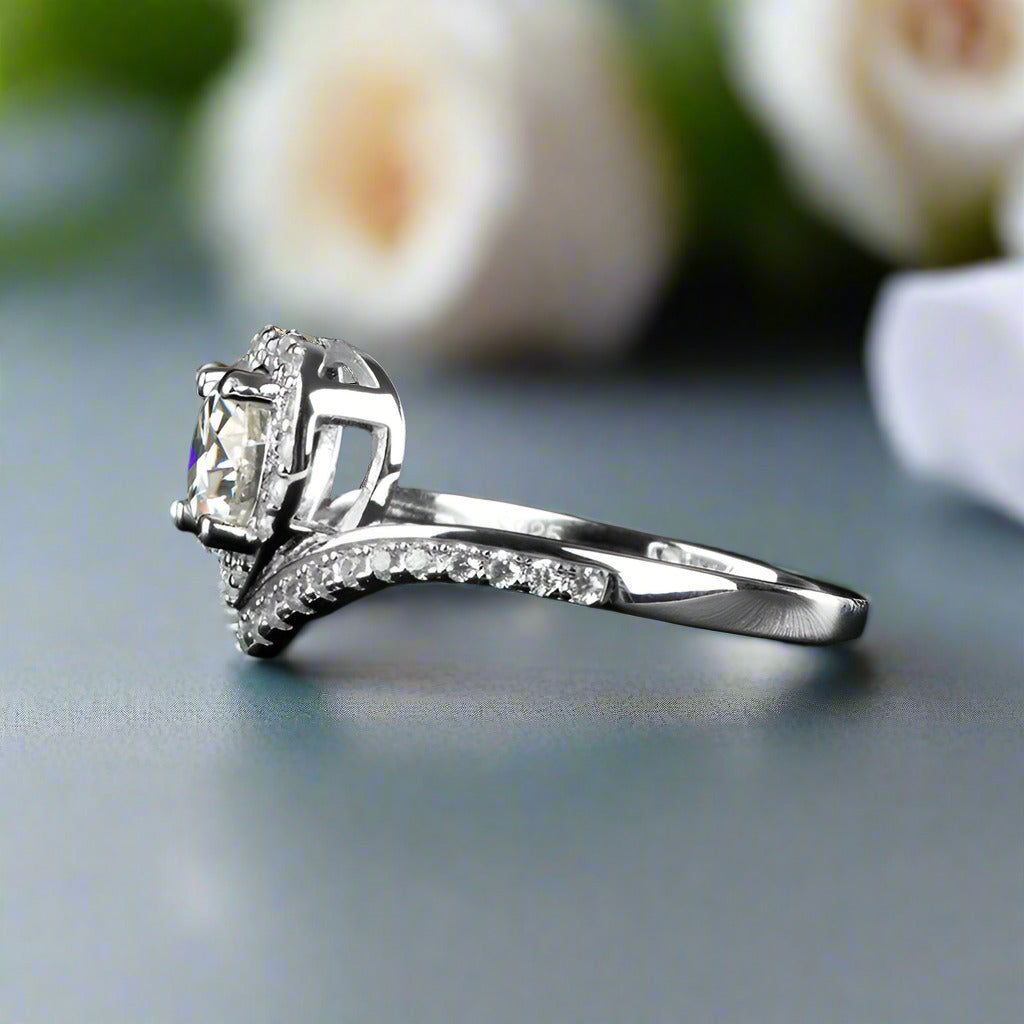 Classic 1.0 Ct Heart Shaped Diamond Engagement Ring-Evani Naomi Jewelry