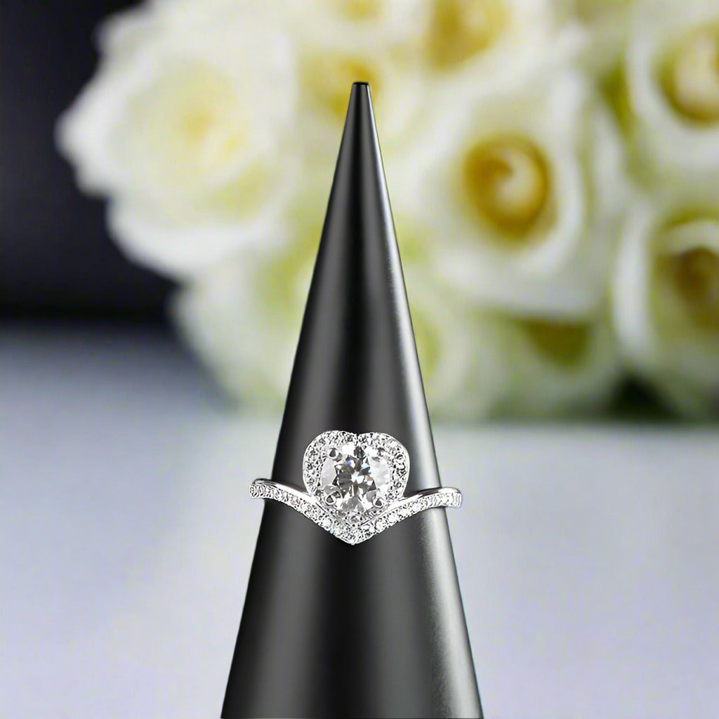 Classic 1.0 Ct Heart Shaped Diamond Engagement Ring-Evani Naomi Jewelry