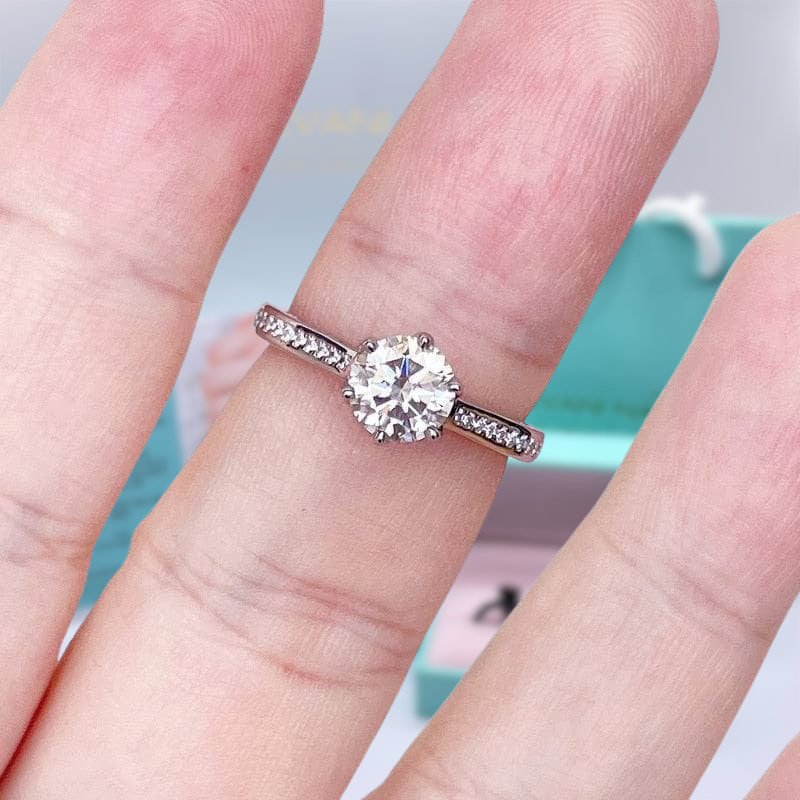 Classic 1.0 Ct Round Cut Diamond Engagement Ring-Evani Naomi Jewelry