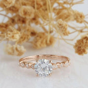 Classic 1.0 Ct Round Cut Diamond Engagement Ring-Evani Naomi Jewelry