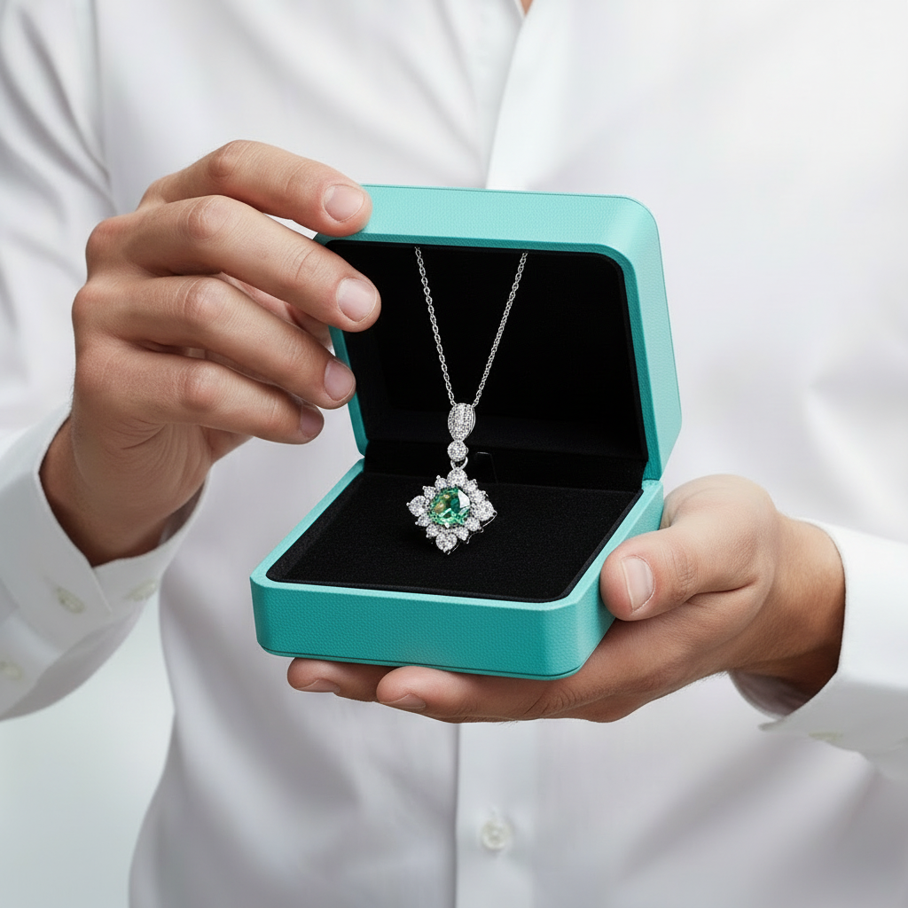 Classic 1.0 Ct Round Cut Peridot Birthstone Pendant Necklace-Evani Jewelry