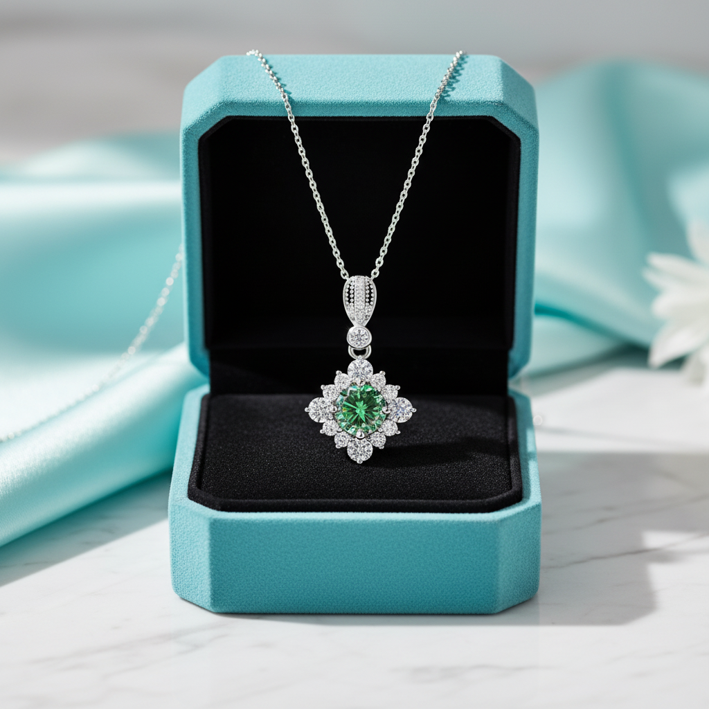 Classic 1.0 Ct Round Cut Peridot Birthstone Pendant Necklace-Evani Jewelry