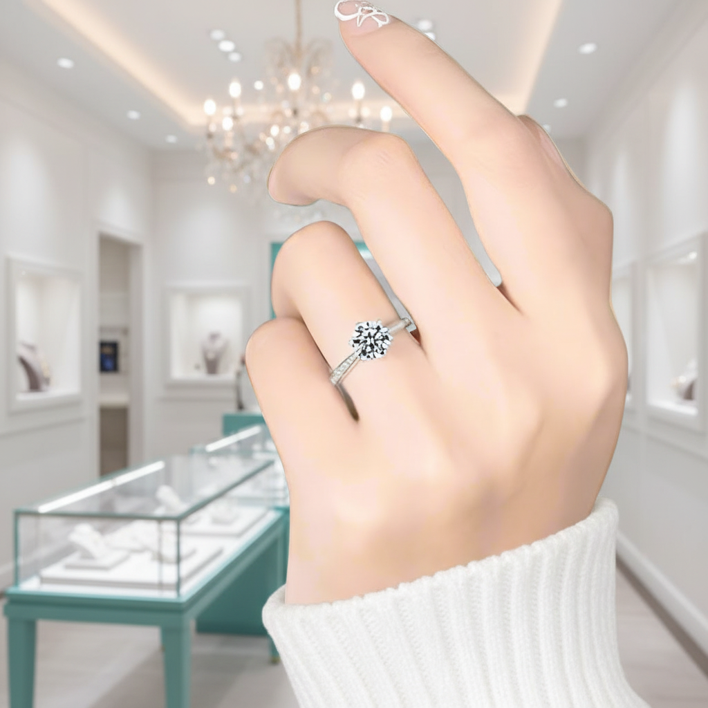 Classic 1.0 Ct Round Diamond Engagement Ring-Evani Jewelry
