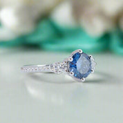 Classic 1ct VVS1 Blue Diamond Engagement Ring-Evani Naomi Jewelry