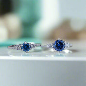 Classic 1ct VVS1 Blue Diamond Engagement Ring-Evani Naomi Jewelry