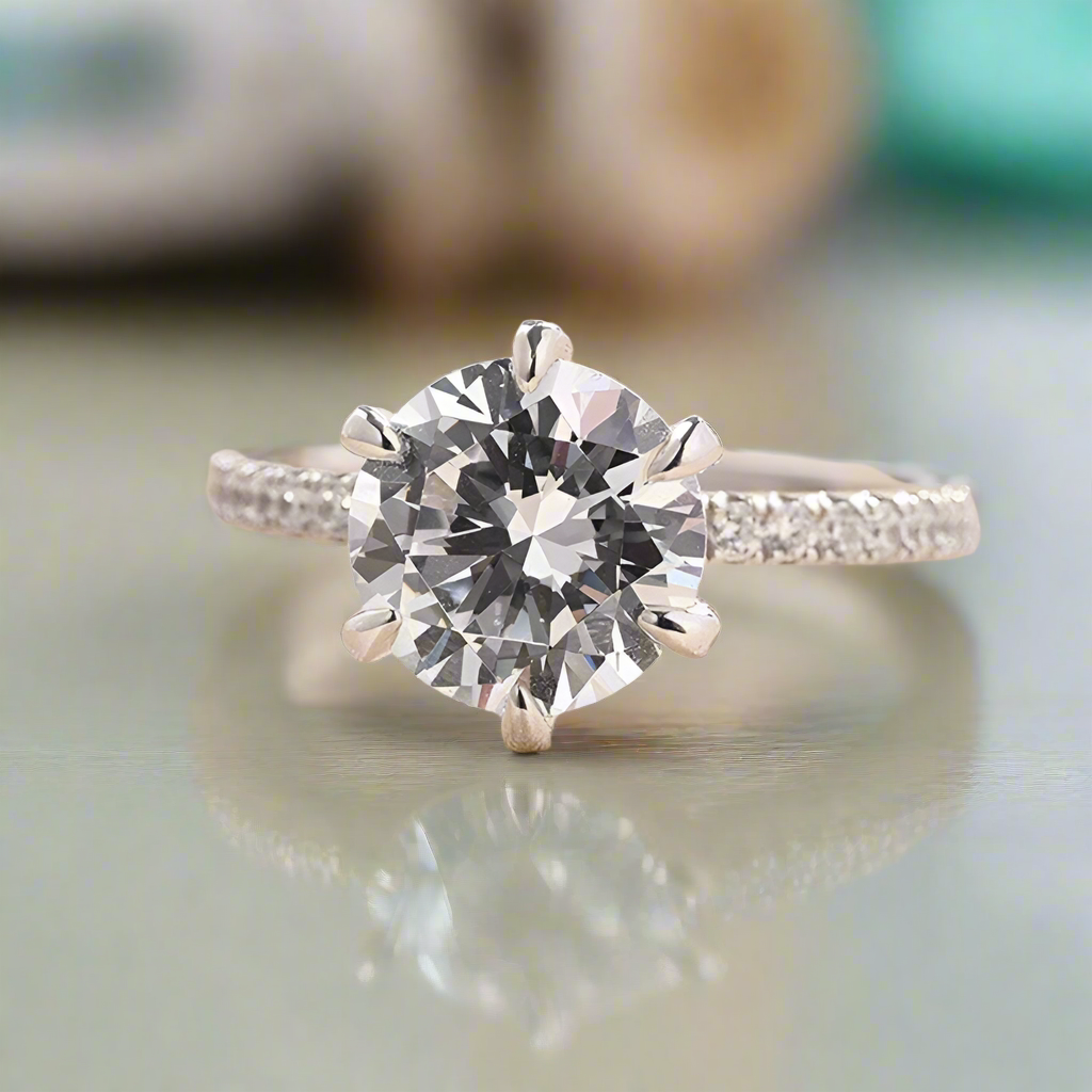 Classic 2.5 ct Round Cut Diamond Engagement Ring-Evani Naomi Jewelry