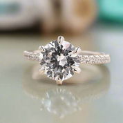 Classic 2.5 ct Round Cut Diamond Engagement Ring-Evani Naomi Jewelry