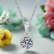 Classic 3.0 Ct Round Diamond Pendant Necklace-Evani Naomi Jewelry