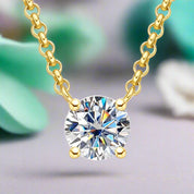 Classic 4-Prong 3ct Diamond Pendant Necklace-Evani Naomi Jewelry