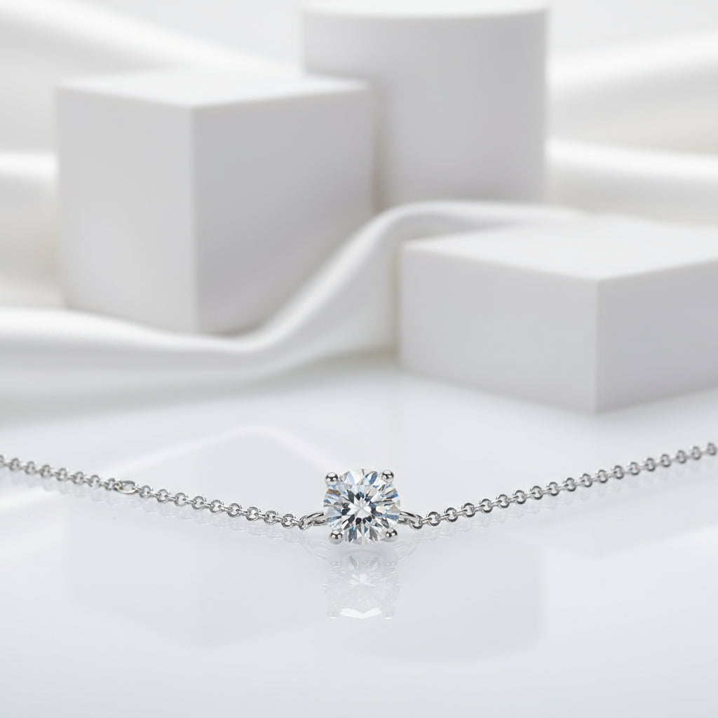 Classic 4-Prong 3ct Diamond Birthstone Pendant Necklace-Evani Jewelry