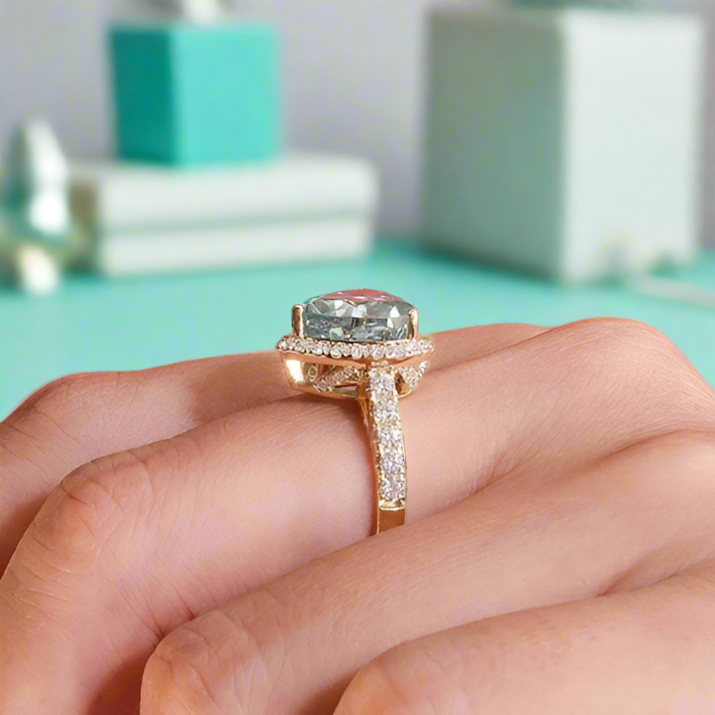 Classic 4.0 Ct Heart Cut Diamond 18k Yellow Gold Engagement Ring-Evani Naomi Jewelry