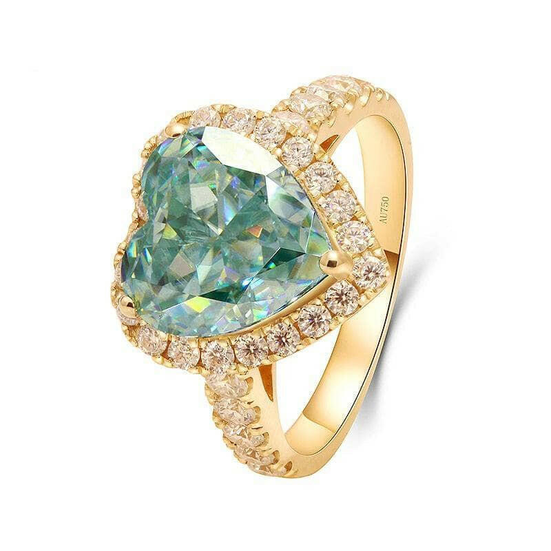 Classic 4.0 Ct Heart Cut Diamond 18k Yellow Gold Engagement Ring-Evani Naomi Jewelry