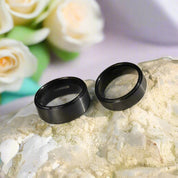 Classic Black Titanium Unisex Wedding Band-Evani Naomi Jewelry