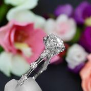 Classic Diamond Crackling Engagement Ring-Evani Naomi Jewelry