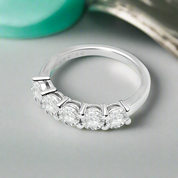 Classic Five Round Diamond Wedding Band-Evani Naomi Jewelry