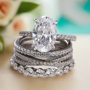 Classic Oval Cut 3.5ct Diamond Bridal Set-Evani Naomi Jewelry