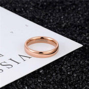Classic Polished Dome Rose Gold Titanium Wedding Band-Evani Naomi Jewelry