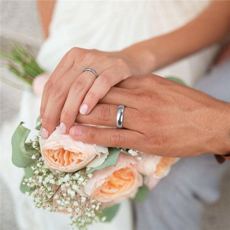 Classic Polished Unisex Tungsten Wedding Band-Evani Naomi Jewelry