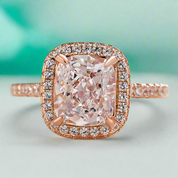 Classic Rose Gold Halo Radiant Cut Engagement Ring-Evani Naomi Jewelry