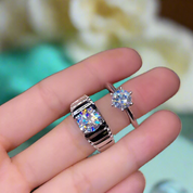 Classic Round Cut Diamond Couple Ring-Evani Naomi Jewelry