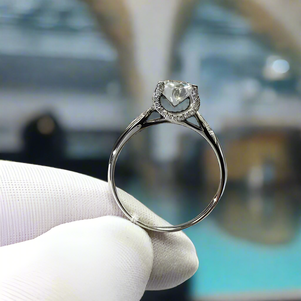 Classic Round Cut Diamond Cow Head Engagement Ring-Evani Naomi Jewelry