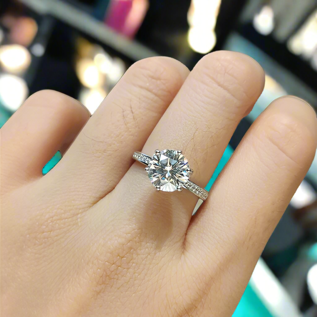 Classic White Gold Engagement Ring with 2.0ct Diamond-Evani Naomi Jewelry