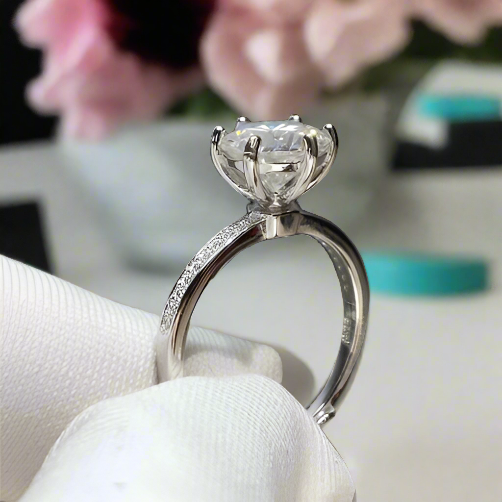 Classic White Gold Engagement Ring with 2.0ct Diamond-Evani Naomi Jewelry