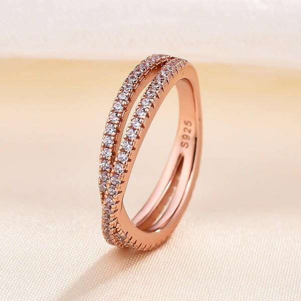 Classic X Criss Cross Diamond Wedding Band-Evani Naomi Jewelry