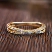 Classic X Criss Cross Diamond Wedding Band-Evani Naomi Jewelry
