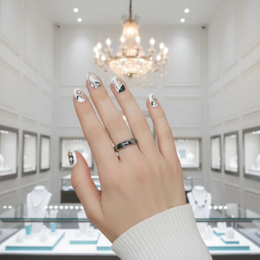 Forest's Crown- Natural Moss Agate Rings-Evani Jewelry