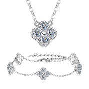 Clover Leaf Necklace Earrings and Bracelet Set with Certified Diamond-Evani Naomi Jewelry