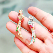 Colorful Parrot with Diamond Pendant-Evani Naomi Jewelry