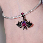 Cool Black Bat with Rainbow Pear-Cut Stone Charm-Evani Naomi Jewelry