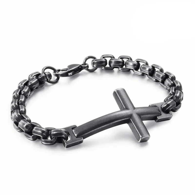 Cross and Chains Punk Bracelet-Evani Naomi Jewelry