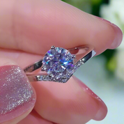 Crown Style 1.0 Ct Round Cut Diamond Engagement Ring-Evani Naomi Jewelry