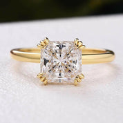 Cushion Cut 1.8ct Diamond Yellow Gold Bridal Ring Set-Evani Naomi Jewelry