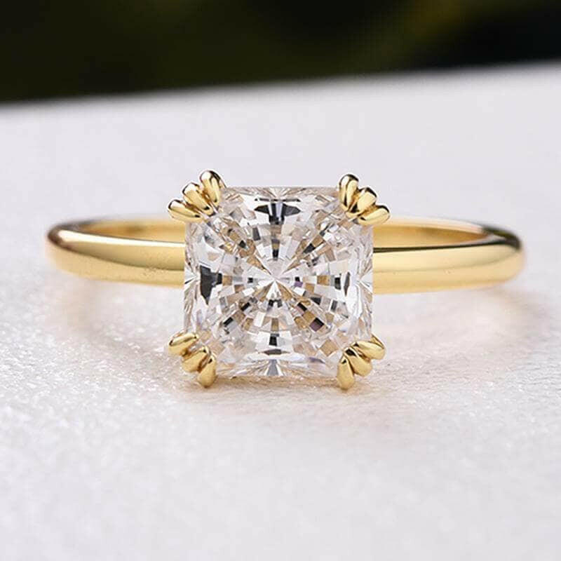 Cushion Cut 1.8ct Diamond Yellow Gold Bridal Ring Set-Evani Naomi Jewelry