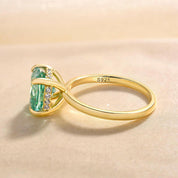 Cushion Cut 3.5 ct Paraiba Tourmaline Yellow Gold Engagement Ring-Evani Naomi Jewelry