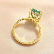 Cushion Cut 3.5 ct Paraiba Tourmaline Yellow Gold Engagement Ring-Evani Naomi Jewelry