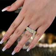 Cushion Cut 5.0ct Yellow Sapphire with Halo Wedding Band-Evani Naomi Jewelry