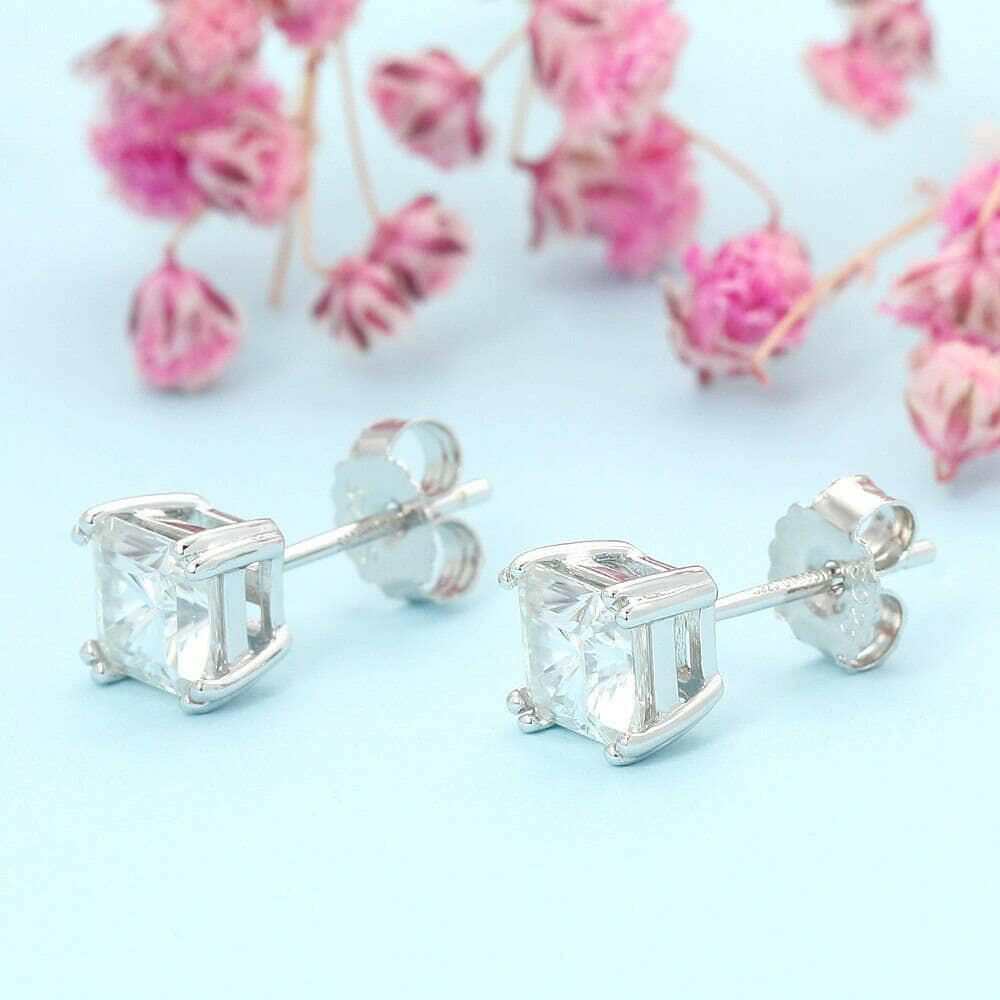 Cushion Cut Diamond Stud Earrings-Evani Naomi Jewelry