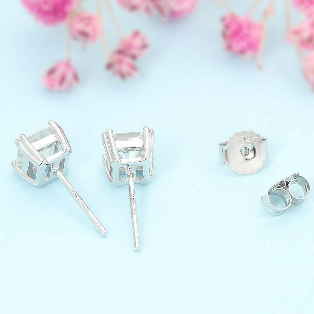 Cushion Cut Diamond Stud Earrings-Evani Naomi Jewelry