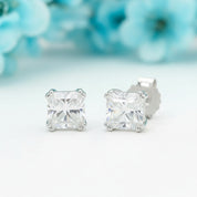 Cushion Cut Diamond Stud Earrings-Evani Naomi Jewelry