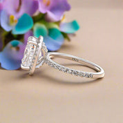 Cushion Cut Diamond with Halo Engagement Ring-Evani Naomi Jewelry