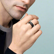 Diagonal Three Stone Tungsten Men's Wedding Band-Evani Naomi Jewelry